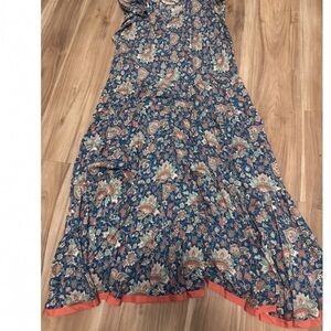 Soft Surroundings Asymmetrical Dress - Blue and Coral